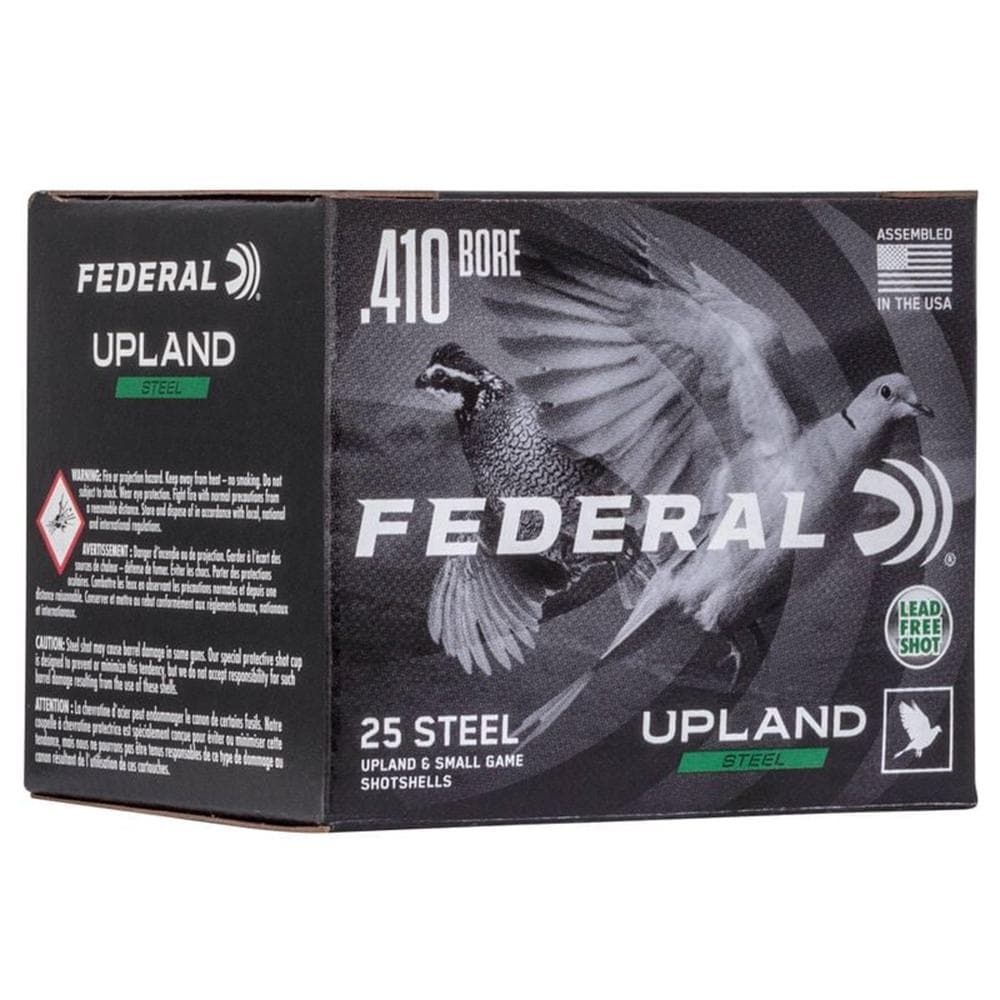 FEDERAL FIELD & RANGE STEEL 410GA 3" 3/8OZ 6 UPLAND STEEL AMMO 25RD