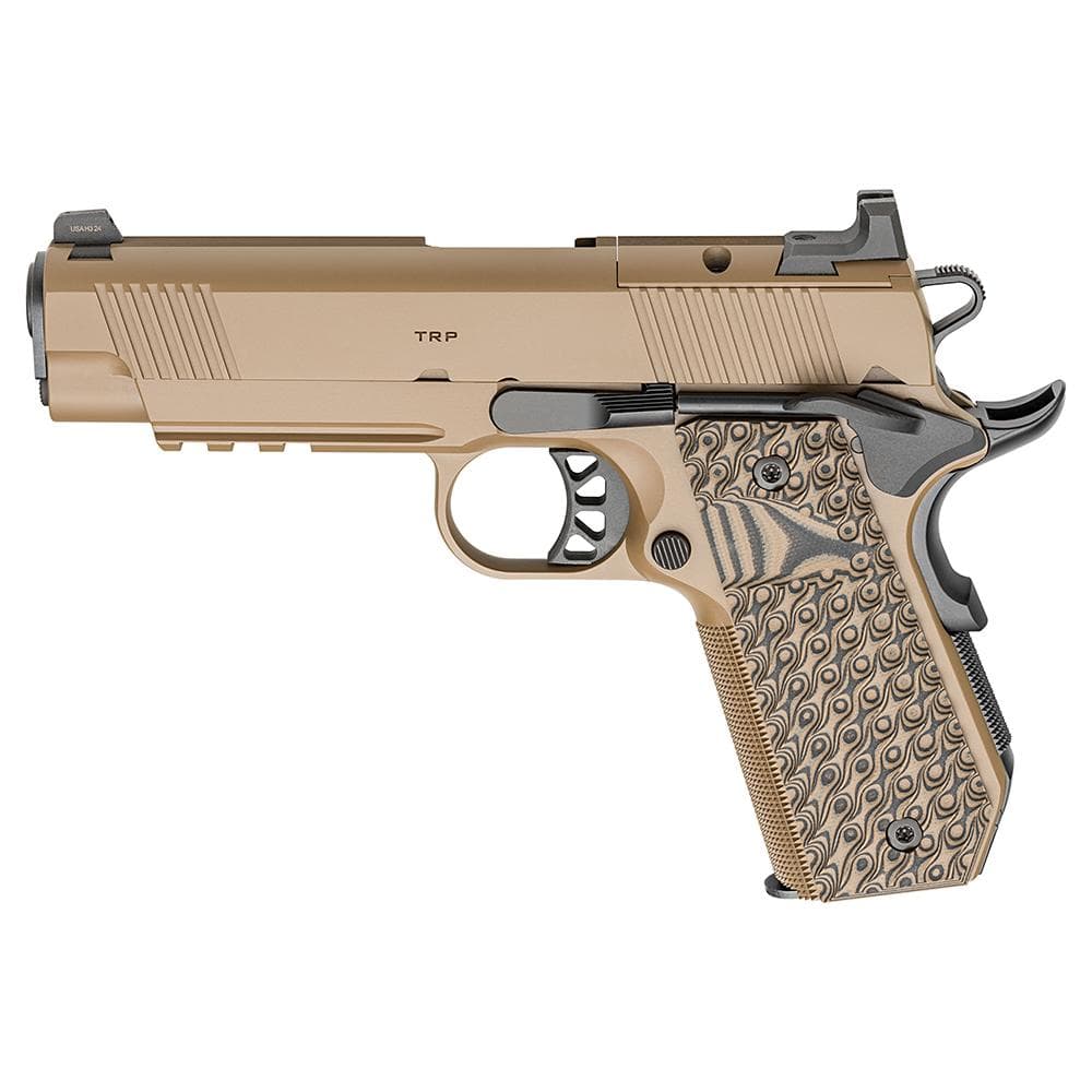 Springfield 1911 TRP AOS Coyote Handgun .45 Auto 7rd Magazines(3) 4.25" Barrel Optic Cut and Carry Rail