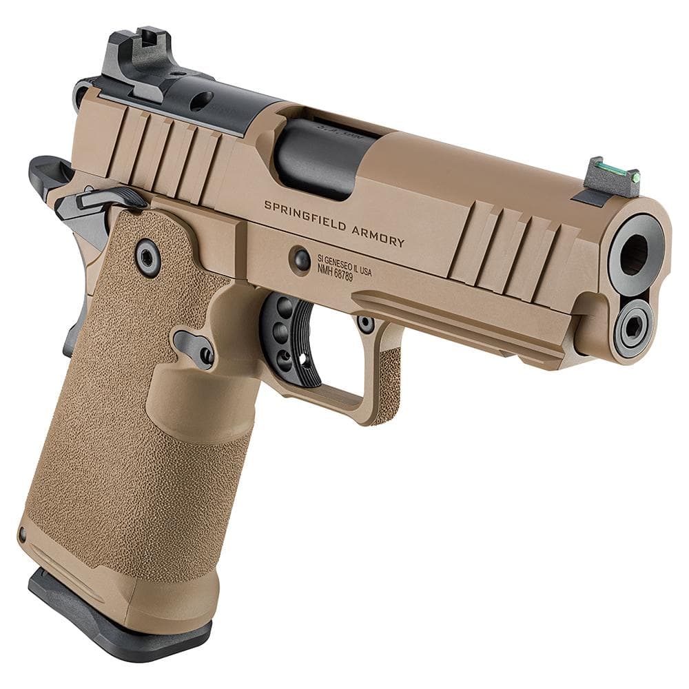 Springfield 1911 DS Prodigy Comp Handgun 9mm Luger 10rd Magazines(2) 4.25'' Barrel Coyote Brown