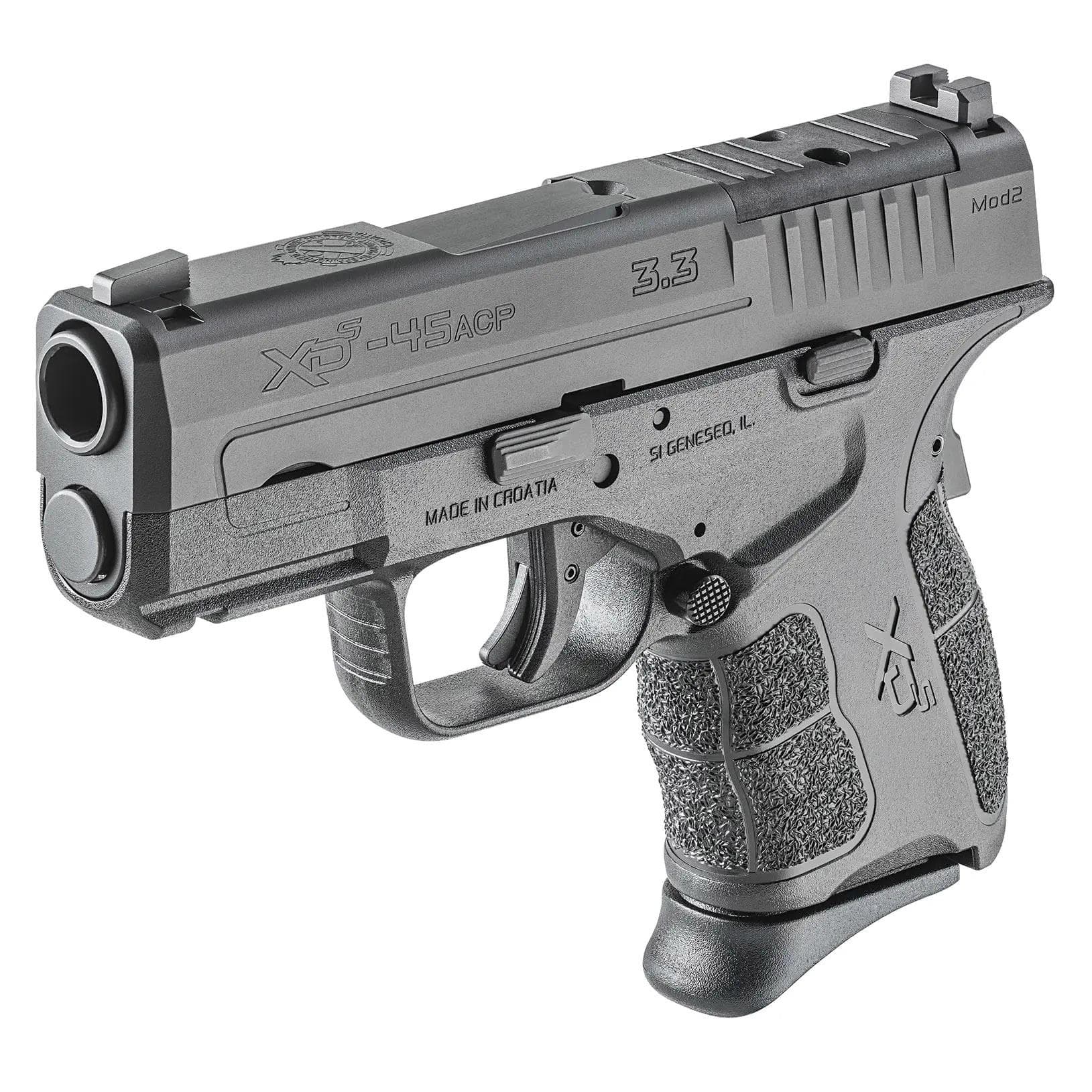 Springfield XD-S Mod.2 OSP Handgun .45 ACP 5&6rd Magazine 3.3" Barrel Black Grip