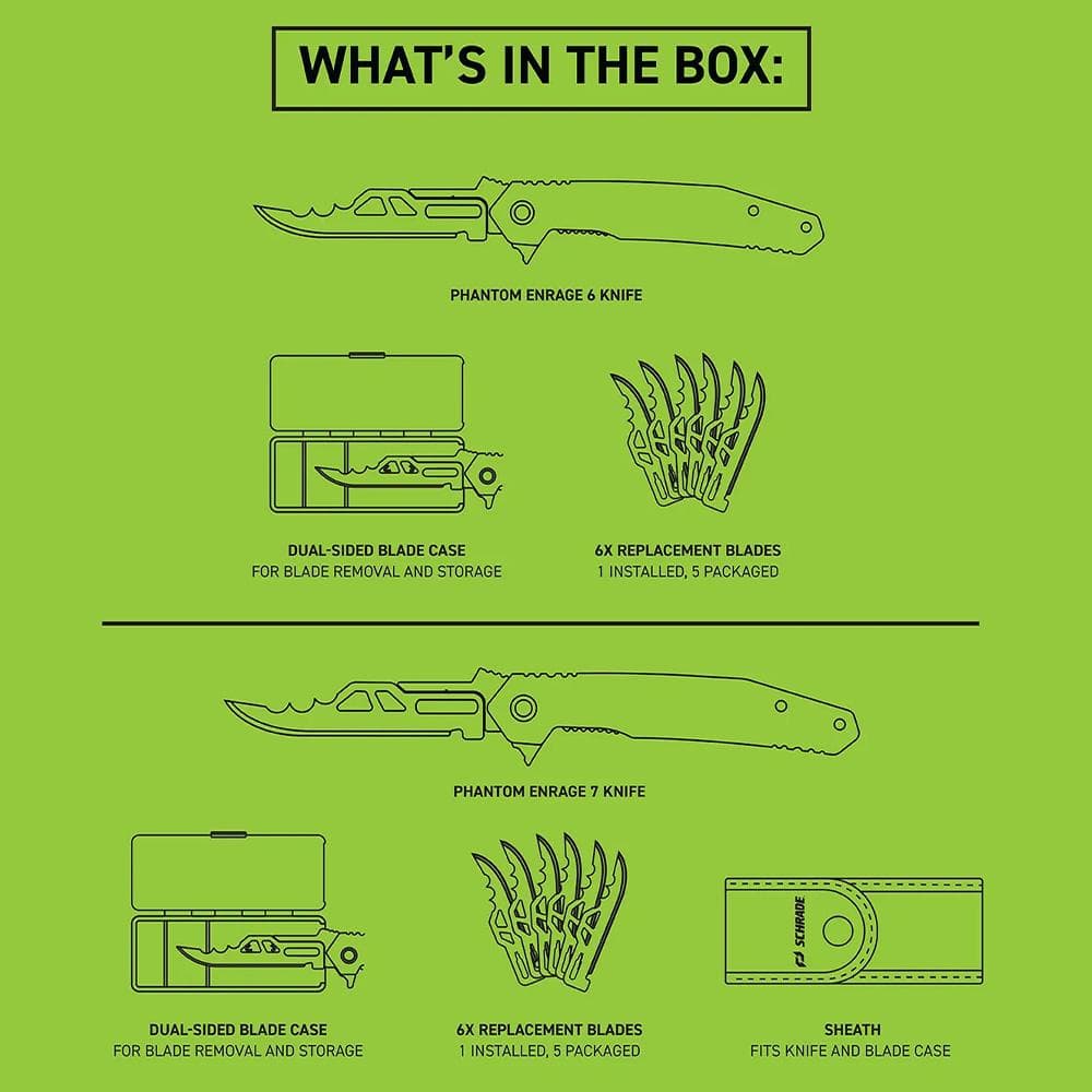 Schrade Rage Phantom Enrage 6 Knife - Replaceable Blade