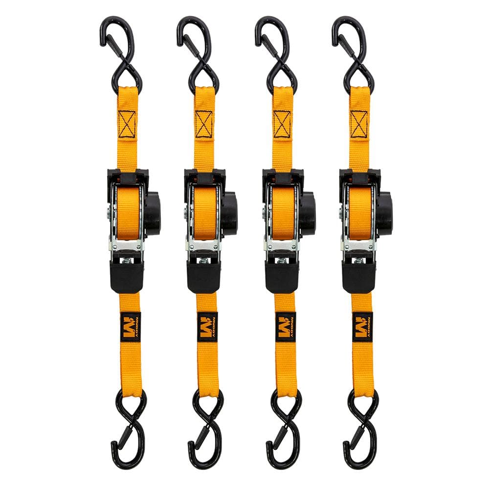 Muddy Retractable Ratchet Straps 1"x10 ft Orange 4/ct