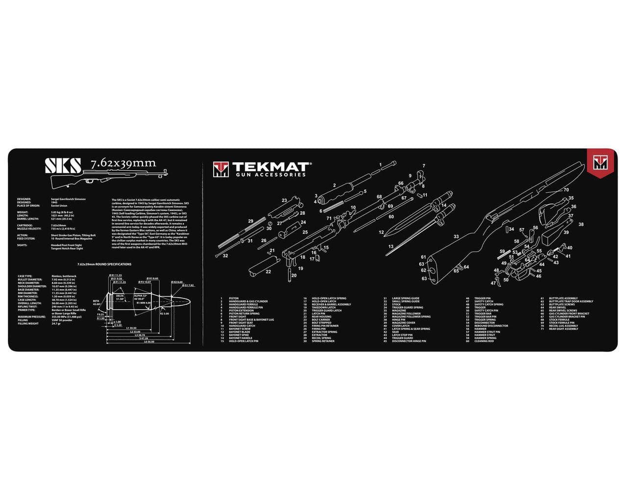 TekMat 12x36 Gun Cleaning Mat - SKS