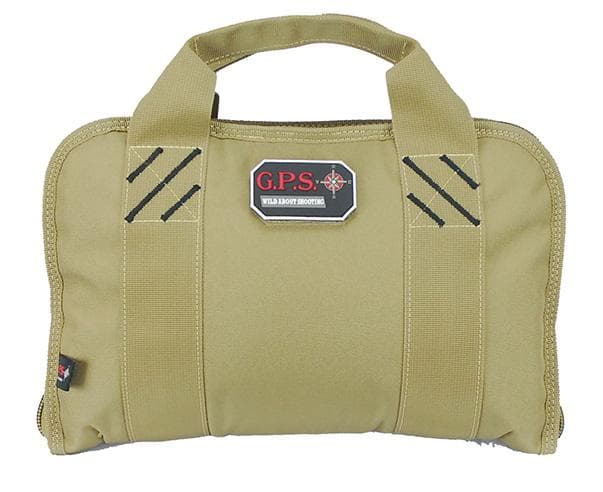 G-Outdoors Double Pistol Case with Magazine Storage & Dump Cup-Tan