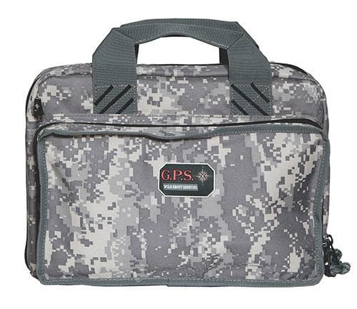 G-Outdoors Quad Pistol Range Bag with Magazine Storage & Dump Cups-Fall Camo