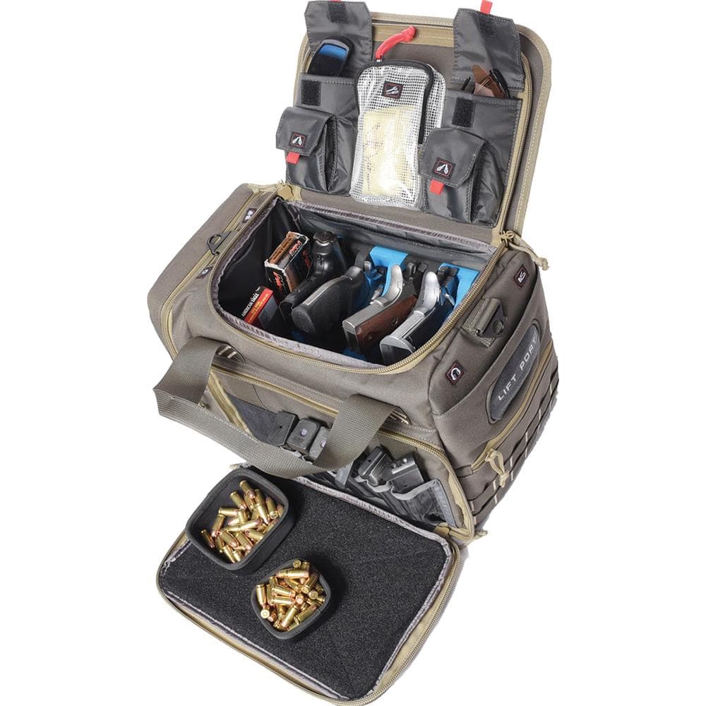 G-Outdoors Range Bag with 2 Dump Cups and Foam Cradle for 4 Handguns M/L