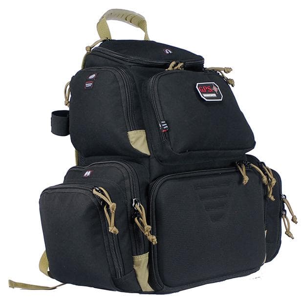 G-Outdoors Handgunner Backpack with 4 Handgun Cradle-Black/Tan