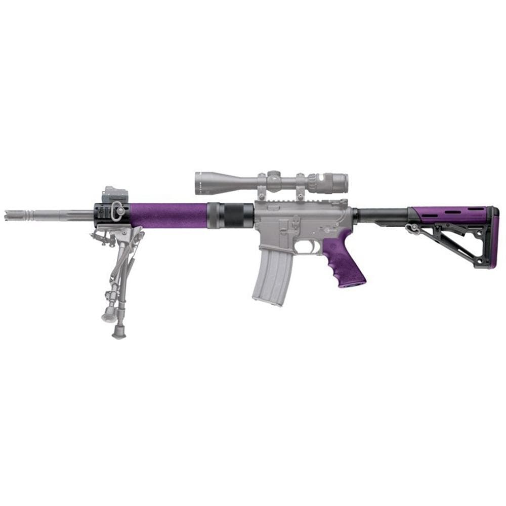 Hogue AR-15/M16 Kit Overmolded Beavertail Grip & Collapsible Mil-Spec Buffer Tube Buttstock Purple