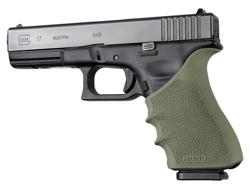 Hogue HandAll Beavertail Grip Sleeve Glock 17 G17 MOS G17L G22 G35 G35 MOS G34 G34 MOS G31 G37 Gen 3-4 OD Green