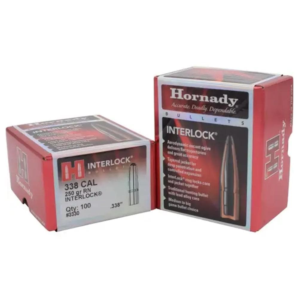 Hornady InterLock Bullets .338 cal .338" 250 gr RN 100/ct