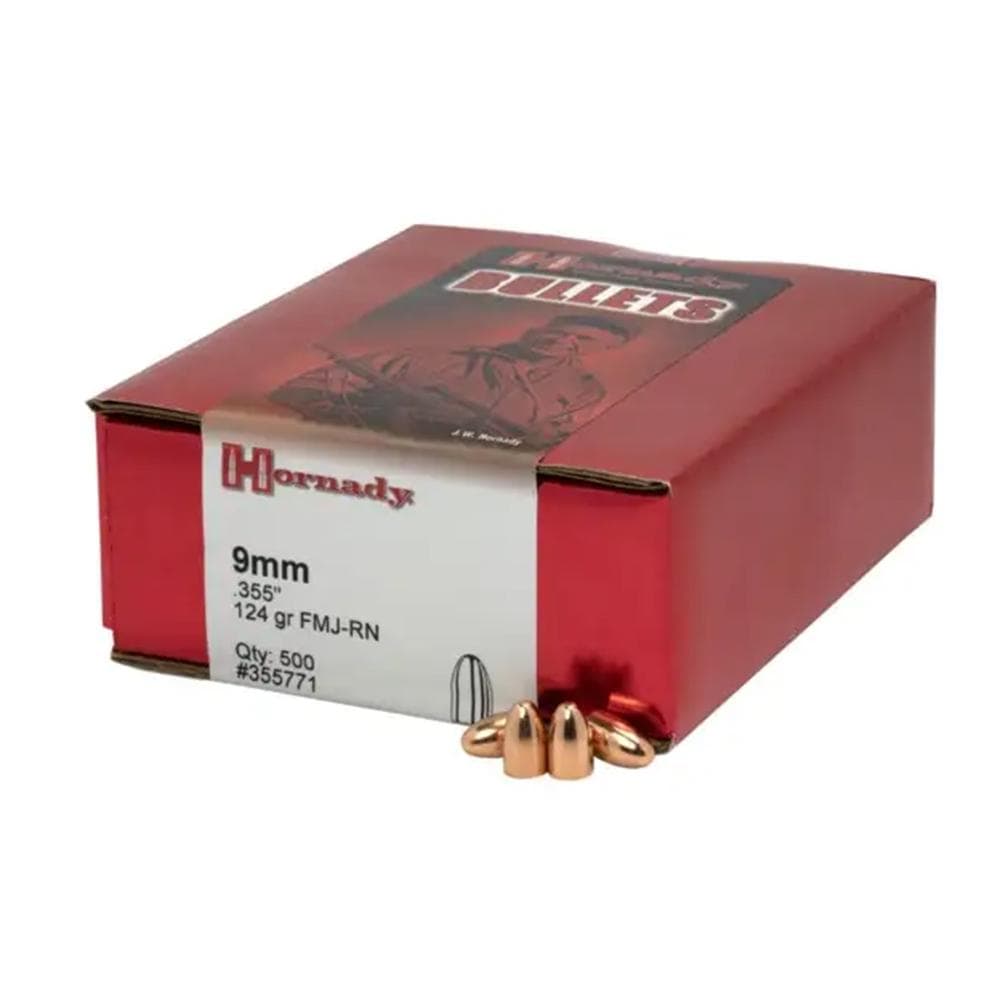Hornady Reloading Handgun Bullets 9mm .355" 124 gr FMJRN 500/ct