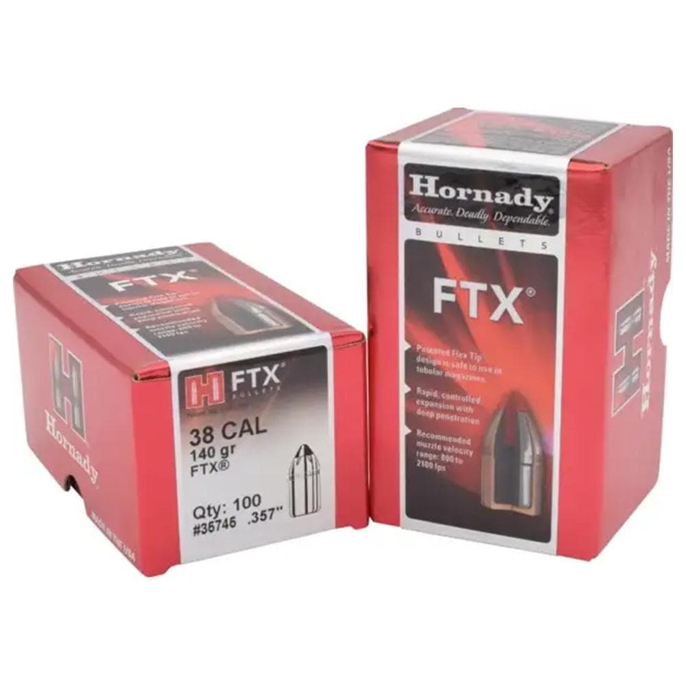 Hornady FTX Handgun Bullets .38 cal .357 Mag .357" 140 gr FTX 100/ct