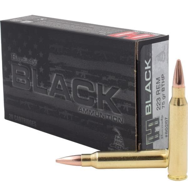 Hornady Black Rifle Ammunition .223 Rem 75 gr BTHP-M 2790 fps 20/ct