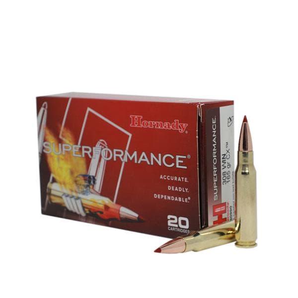 Hornady Superformance Rifle Ammunition .308 Win 165gr CX SPF 2750 fps 20/ct