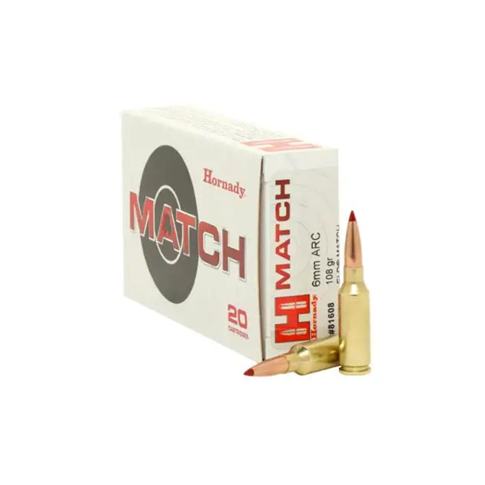 Hornady Match Rifle Ammunition 6mm ARC 108 gr ELD-M 2750 fps 20/ct