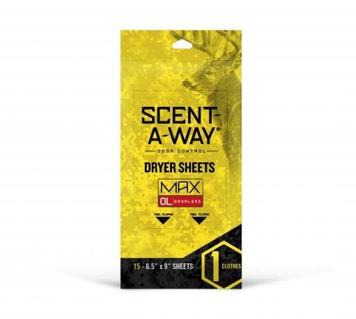 Scent-A-Way Max Odorless Dryer Sheets 15/ct