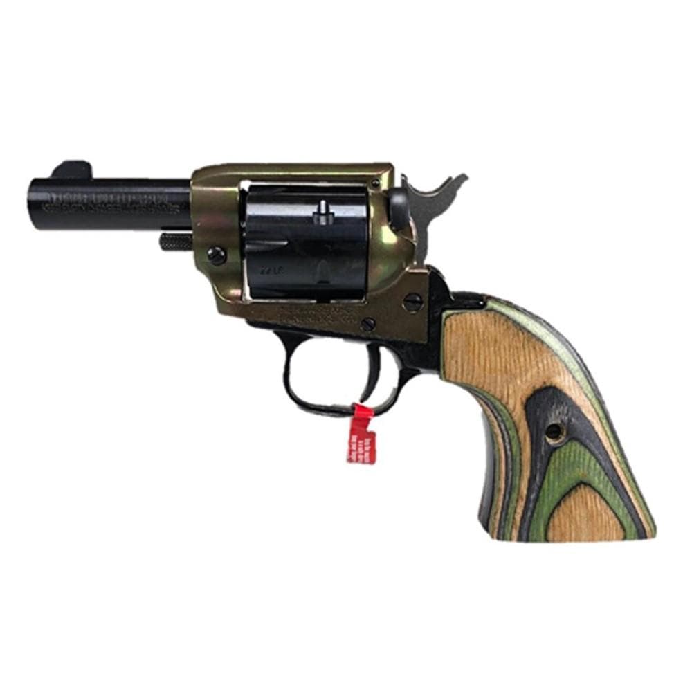 Heritage Barkeep Handgun .22 LR 6rd Capacity 3" Barrel Black Case Hardened with Laminated Green Camo Grip