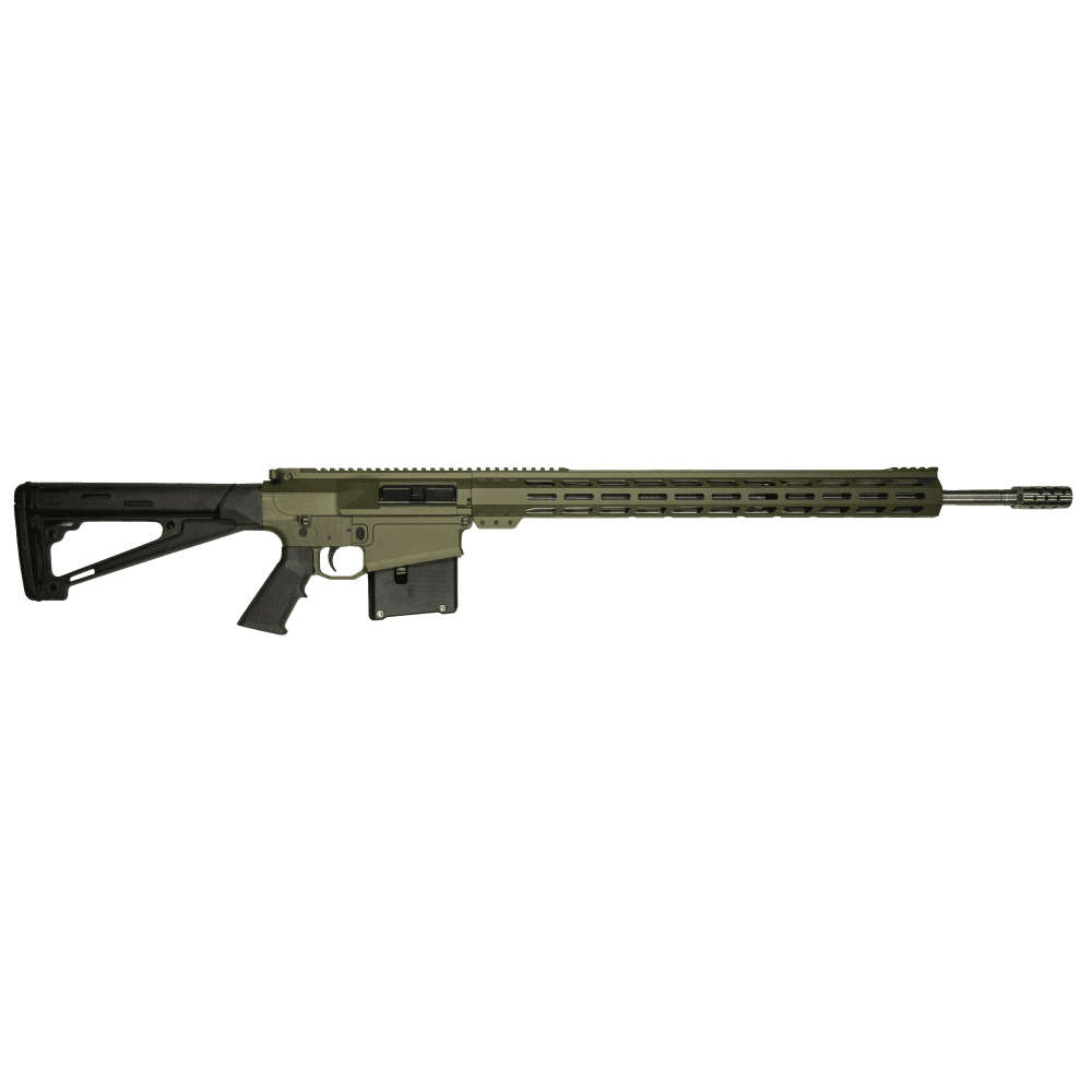 GLFA AR Long Action Rifle 6.5 PRC 5rd Magazine 24" Barrel MLOK Handguard OD Green Cerakote