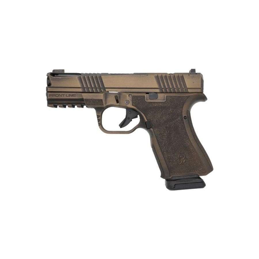 Black Rain Frontline+ Handgun 9mm Luger 15rd Magazine 3.75" Barrel Burnt Bronze Battleworn Finish Optic Ready