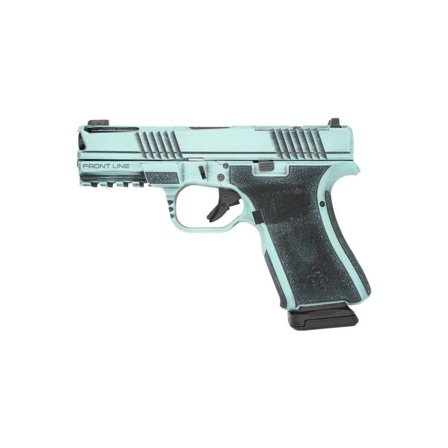 Black Rain Frontline+ Handgun 9mm Luger 15rd Magazine 3.75" Barrel Robins Egg Blue Battleworn Finish Optic Ready