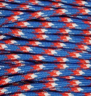 Mero 550 Paracord - 100' 550 lb Red/White/Blue Camo