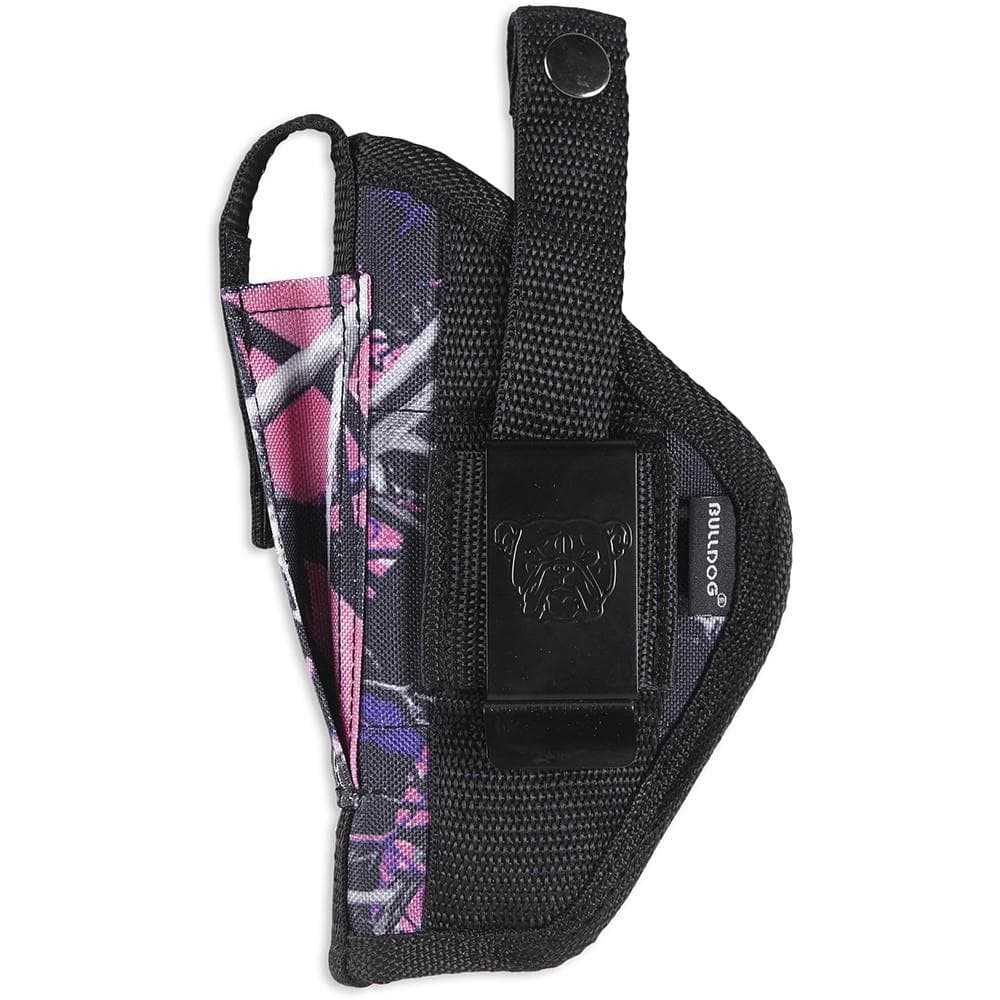 Bulldog Extreme Handgun Holster with Belt Loop and Clip for Compact Autos with 2.5-3.75" Barrels Muddy Girl Pink Camo Ambi