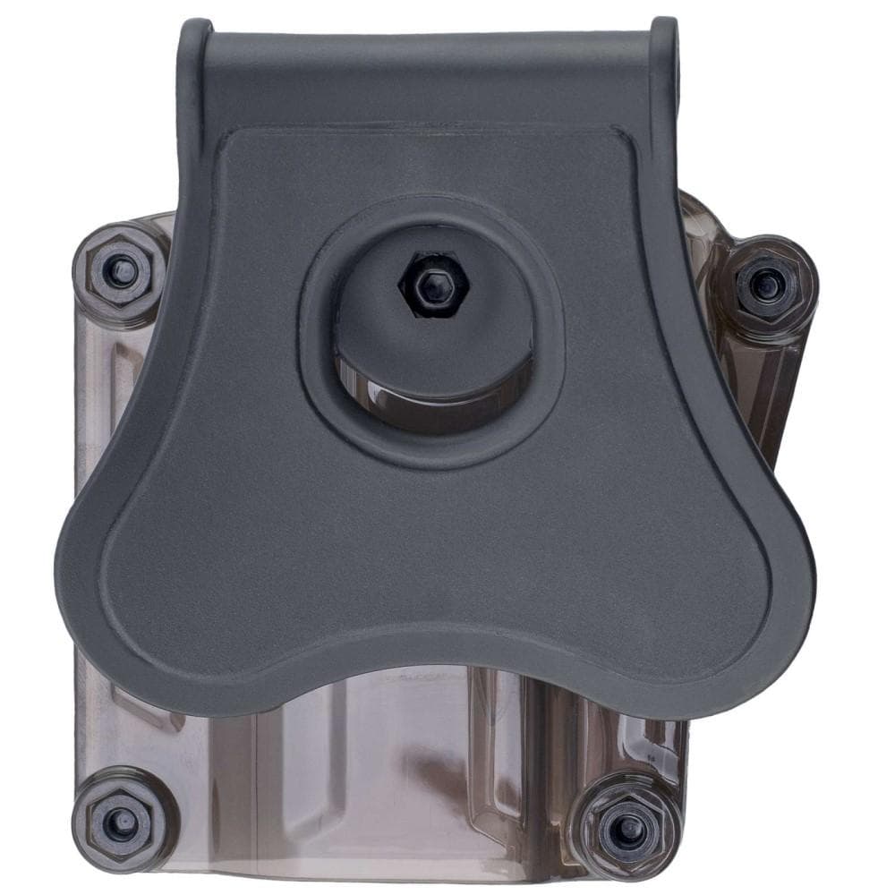 Bulldog Max Multi-Fit Polymer Holster w/ Paddle-Transparent Smoke Brown RH