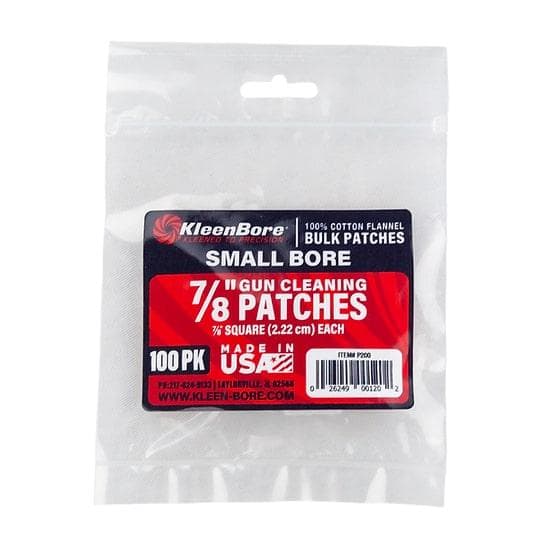 KleenBore Cotton Patches 7/8? Square Small Bore 100/ct