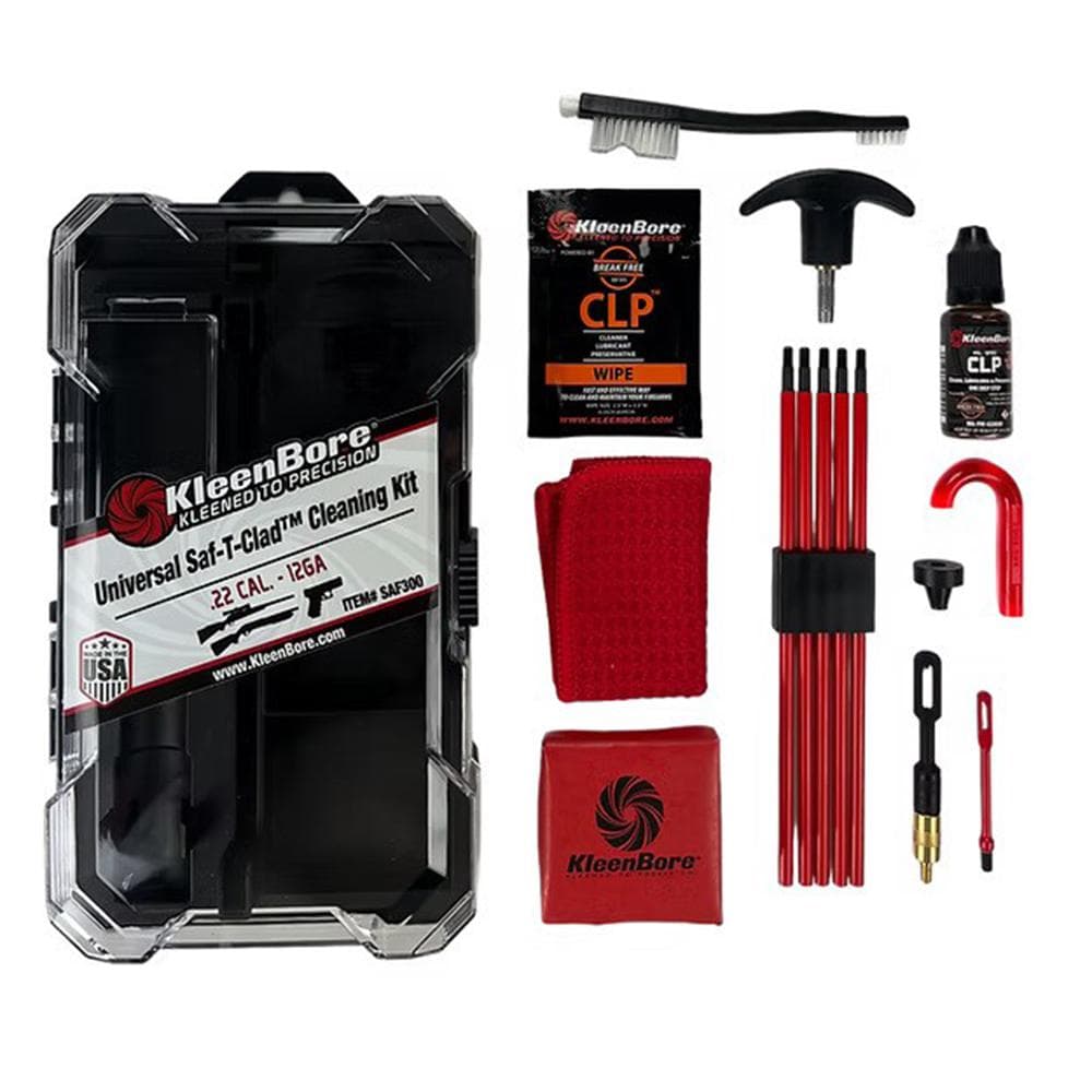 KleenBore Universal SAF-T-CLAD Cleaning Kit .22 Cal. - 12 ga Handgun Rifle Shotgun