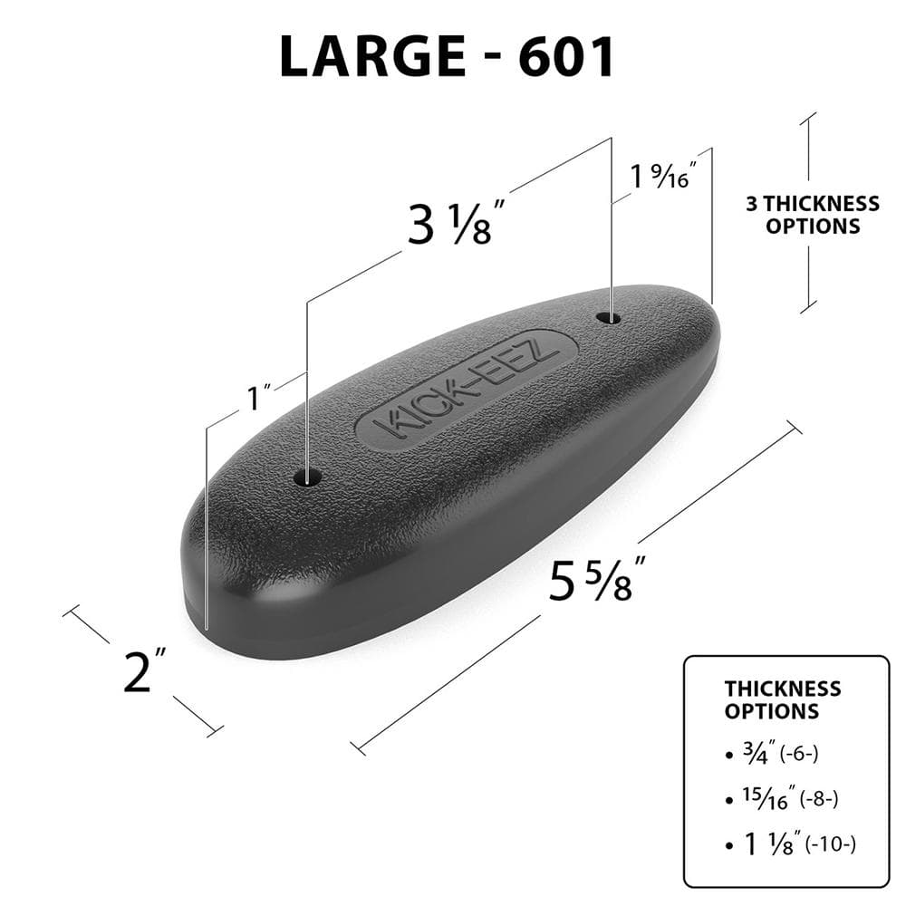 KICK-EEZ Rocker Tapered Recoil Pad 2" x 5-11/16" x 1-1/8" Black