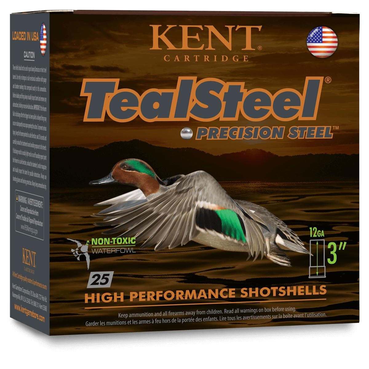Kent Teal Steel Shotshells 12 ga 3" 1-1/4oz 1350 fps #6 25/ct