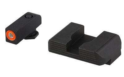 Ameriglo Glock Gen1-4 Hackathorn Sight for Glock 42-43 Green Tritium Orange Front - Black Serrated Rear