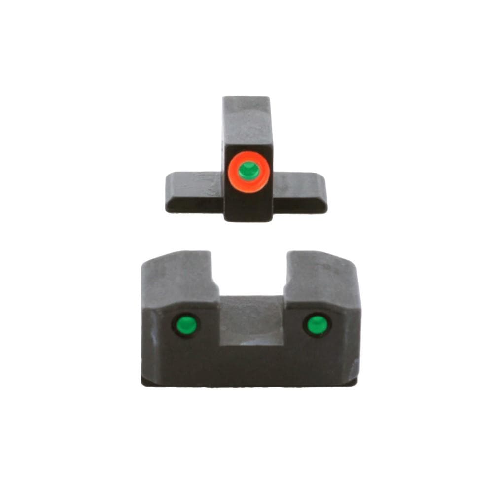 Ameriglo Trooper Tritium Handgun Sight Set for Sig with #8 Front and #8 Rear Green Rear Green with Orange Front