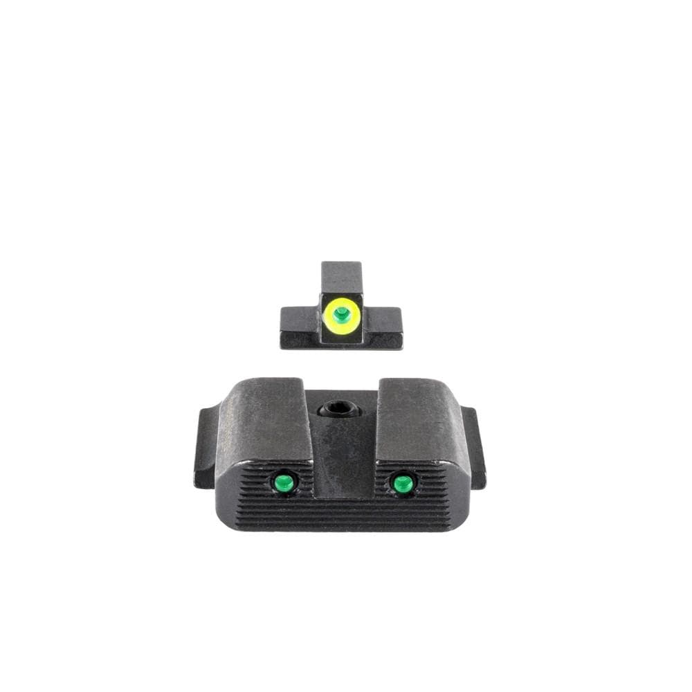 Ameriglo Trooper Tritium Handgun Sight Set for S&W M&P (Excludes .22/.380/Shield/EZ/Pro) Green Rear Green with LumiGreen Front