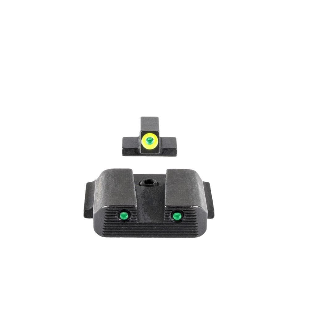 Ameriglo Trooper Tritium Handgun Sight Set for S&W M&P Shield (Excludes EZ) Green Rear Green with LumiGreen Front