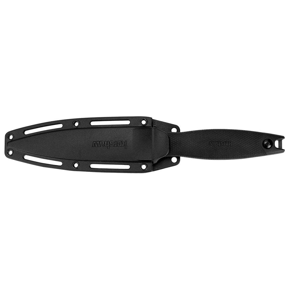 Kershaw Secret Agent Fixed Boot Knife 4-2/5" Spear Point Black with Sheath