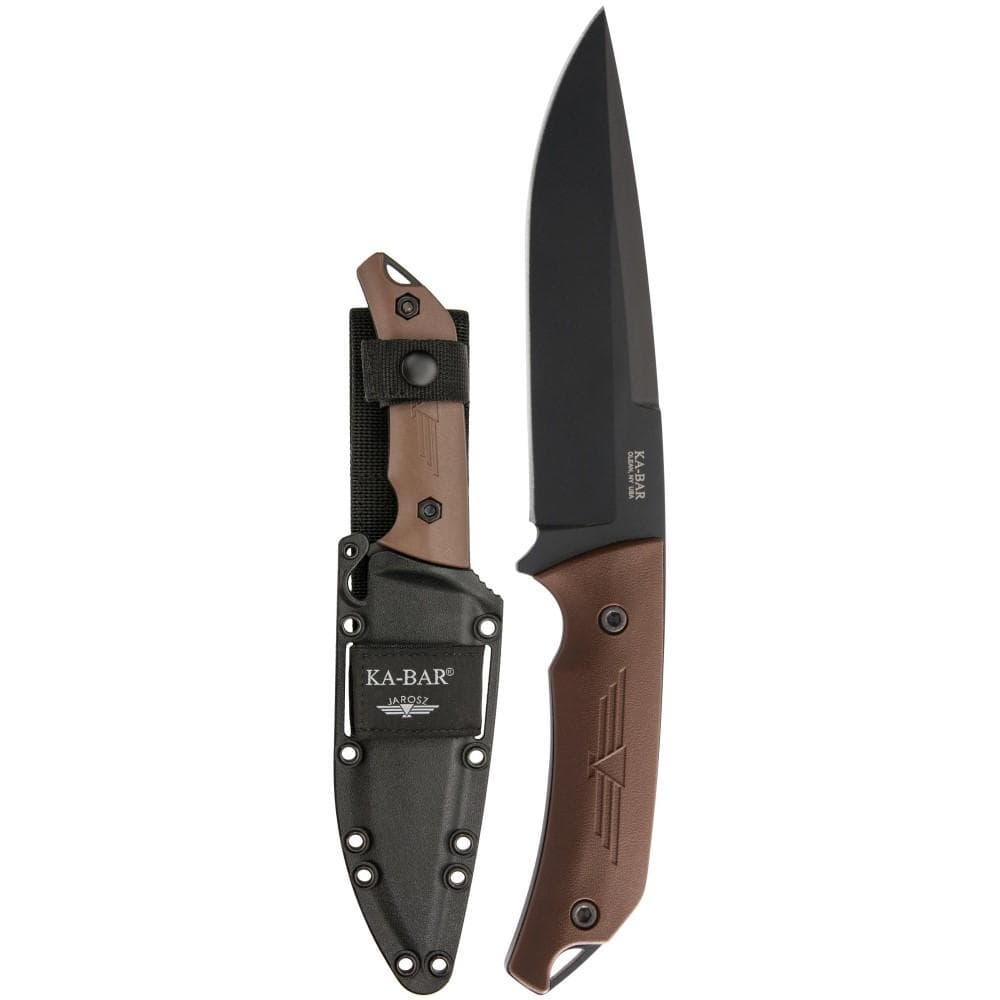 Ka-Bar Jarosz Turok Fixed Knife 6-1/4" Clip Point Blade Brown