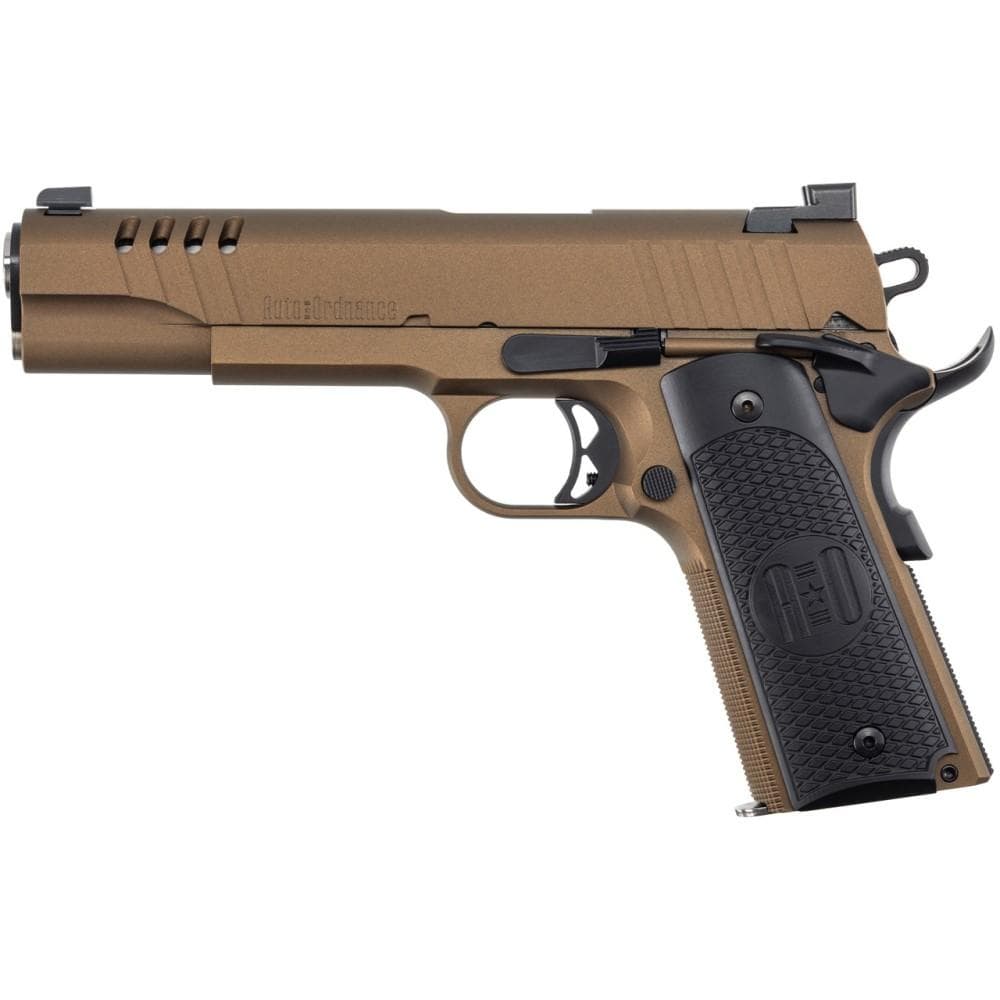 Auto-Ordnance 1911A1 Handgun 45 ACP 7rd Magazine 5" Barrel Burnt Bronze Night Sights