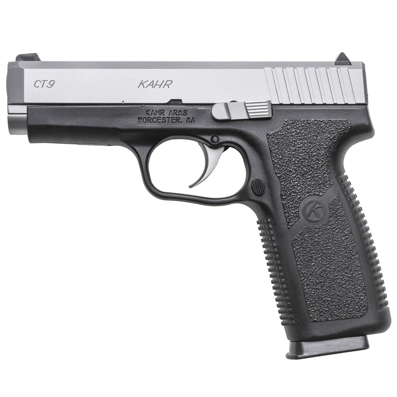 Kahr MK9 Handgun 9mm Luger 6rd(2)&7rd(1) Magazines 3" Barrel Stainless Slide/Black Grip Night Sights CA Compliant