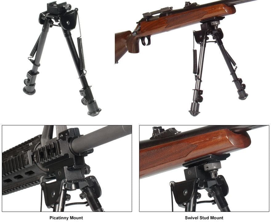 Leapers Tactical Op Bipod Tactical/Sniper Profile Adjustable Height - 8-12.5"