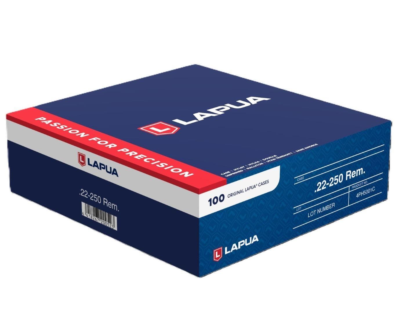 Lapua Unprimed Brass Rifle Cartridge Cases .22-250 Rem 100/ct