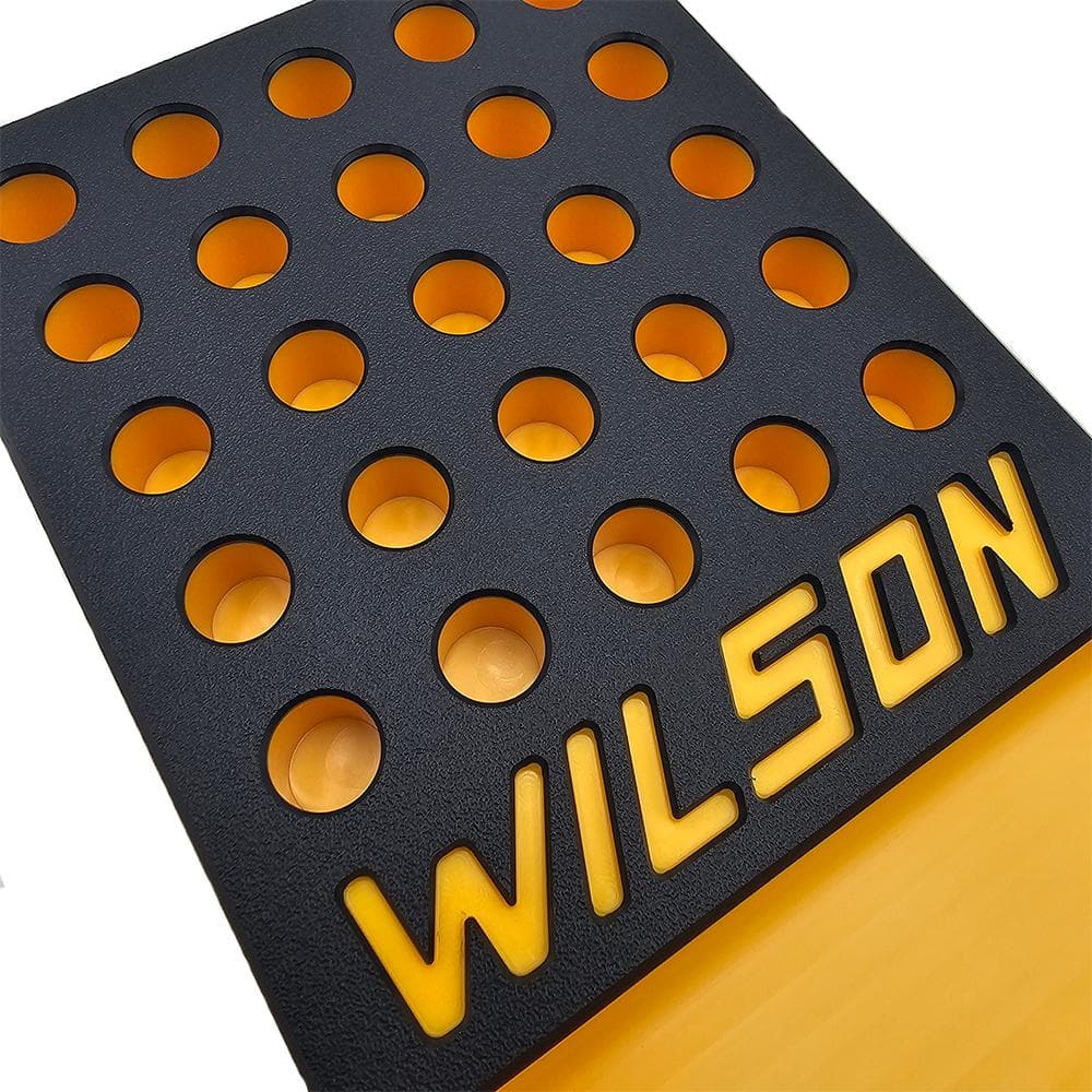 L.E. Wilson Reloading Tray with Bullet/Primer Cup .380" 25 Hole Black/Yellow