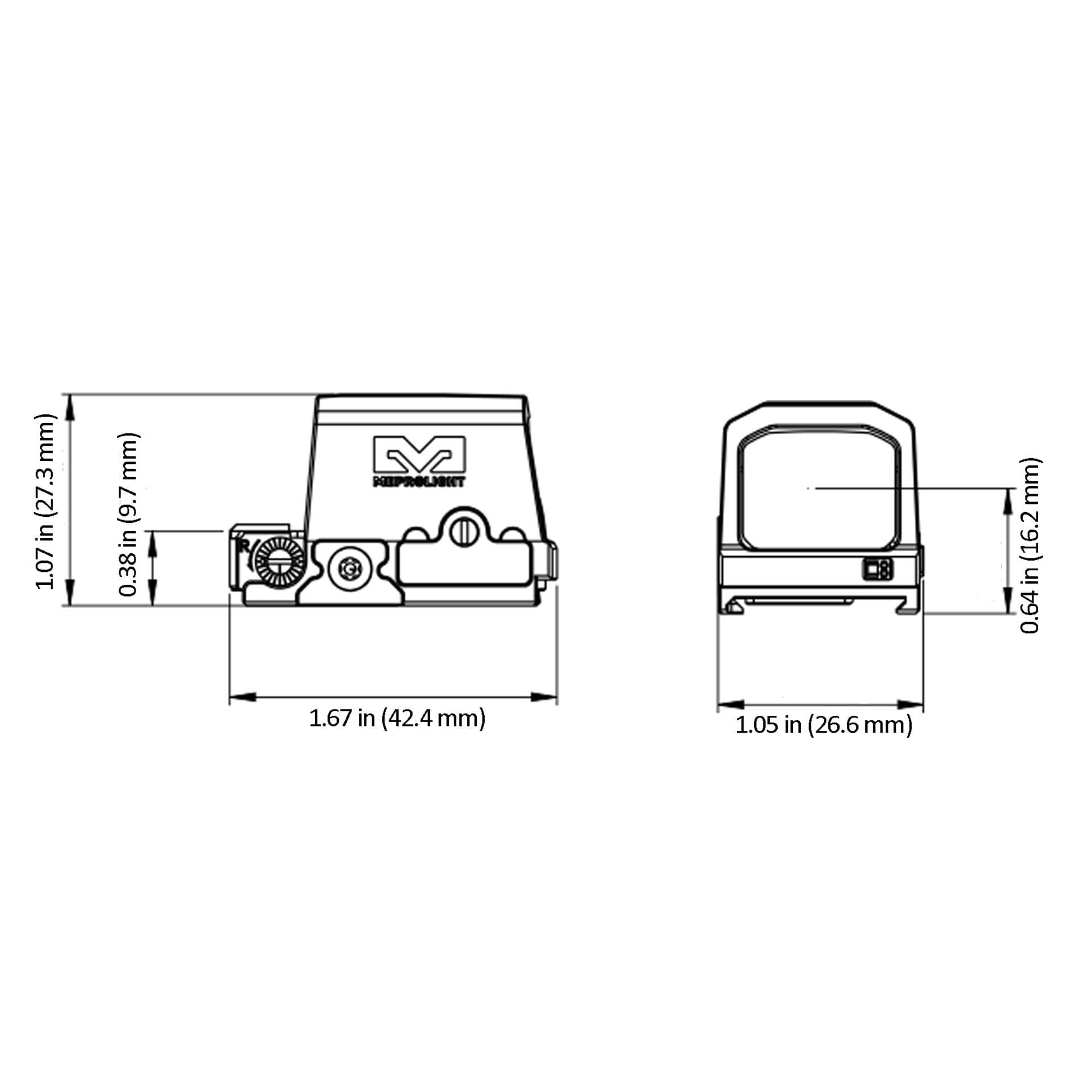 Mepro Pistol Optic MPO PRO-S Closed Emitter Pistol Sight BULLSEYE RMSc/JPoint / Shake Awake with Optic Plate