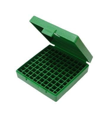 MTM 100rd Flip Top Ammunition Box for 9mm Luger 380 Auto Green