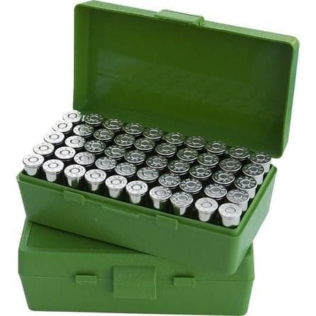 MTM Case Guard P-50 Series Handgun Ammo Box .25 / .32 Auto 50 Rounds Green