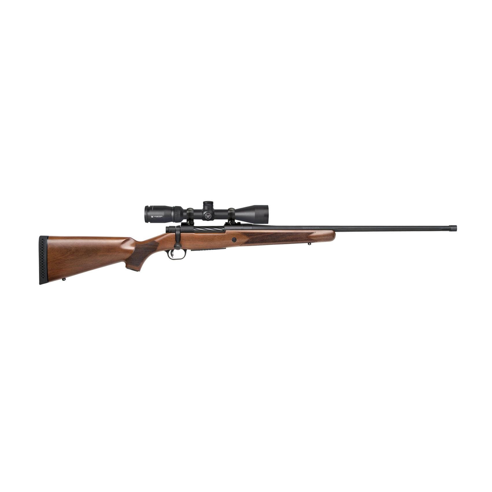Mossberg Patriot Walnut Vortex Rifle 6.5 PRC 4rd Capacity 24'' Threaded Barrel Walnut Stock Vortex Crossfire II 3-9x40mm