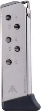 Mec-Gar Handgun Magazine Walther PPK .380 ACP Carbon Steel Tube Nickel 6 rds