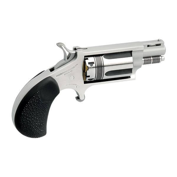 NAA .22 Mag Wasp Handgun .22 WMR 5rd Capacity 1.125" Barrel Silver with Black Grips