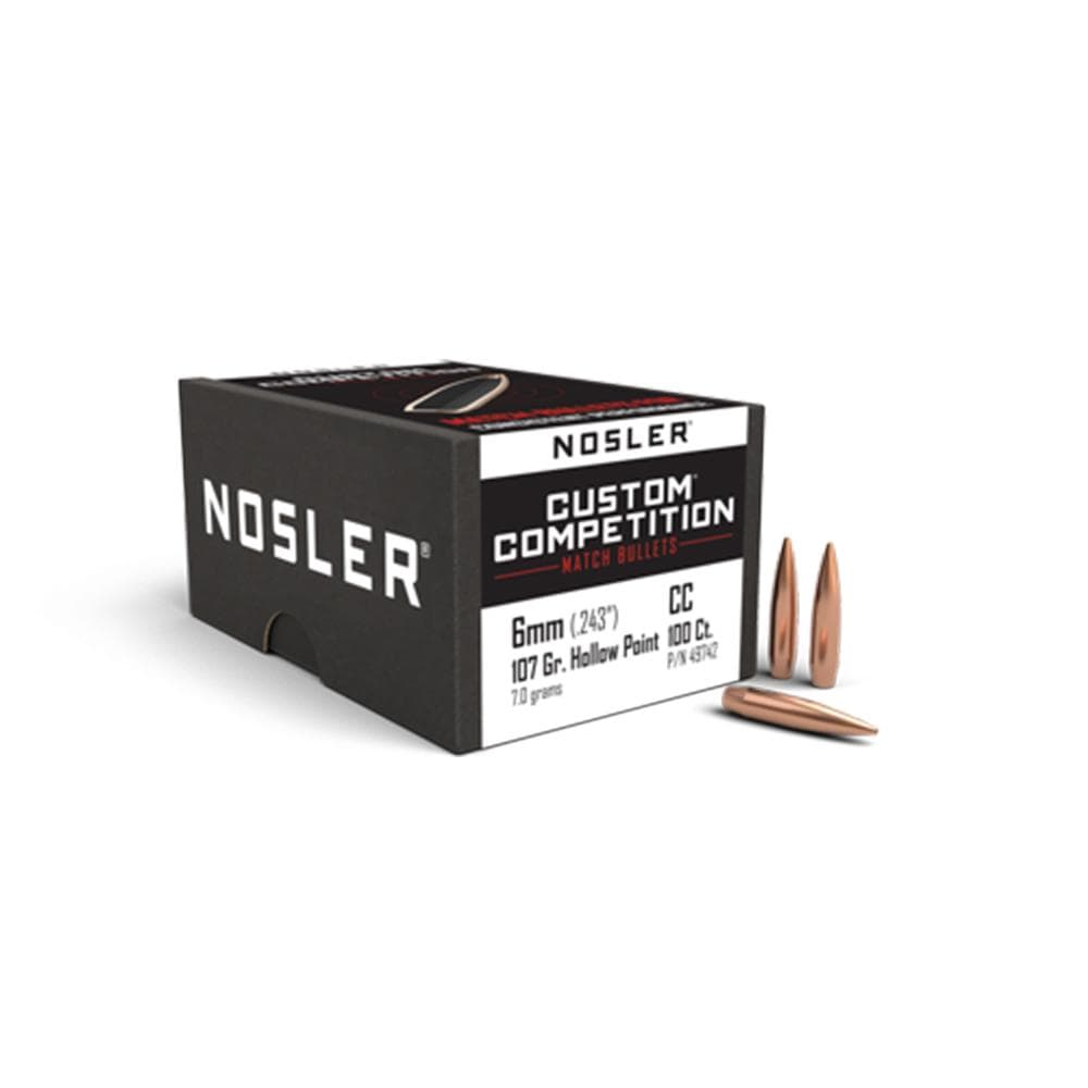 Nosler Custom Competition Rifle Bullets 6mm .243" 107 gr HPBT 100/ct