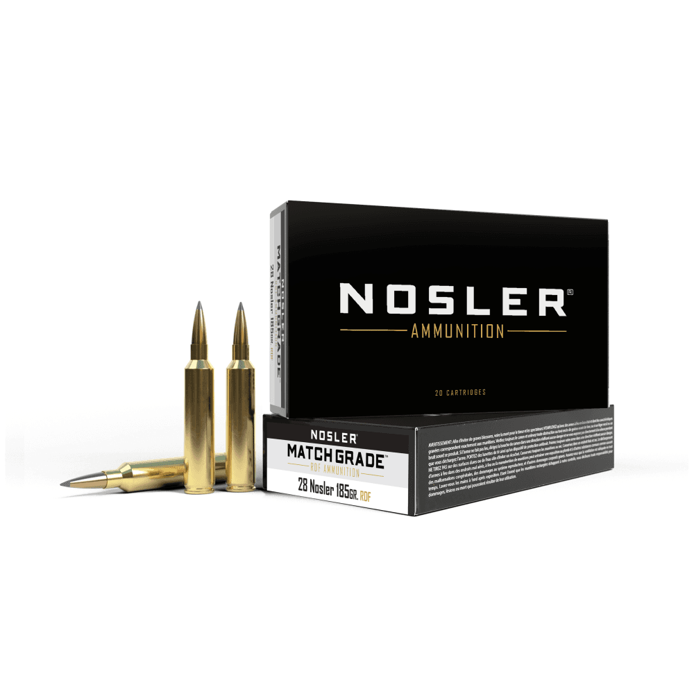 Nosler RDF Match Grade Rifle Ammunition 28 Nosler 185 gr OTM 2950 fps 20/ct